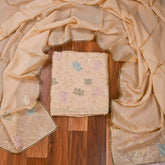 Organza Beige Unstitched Suit